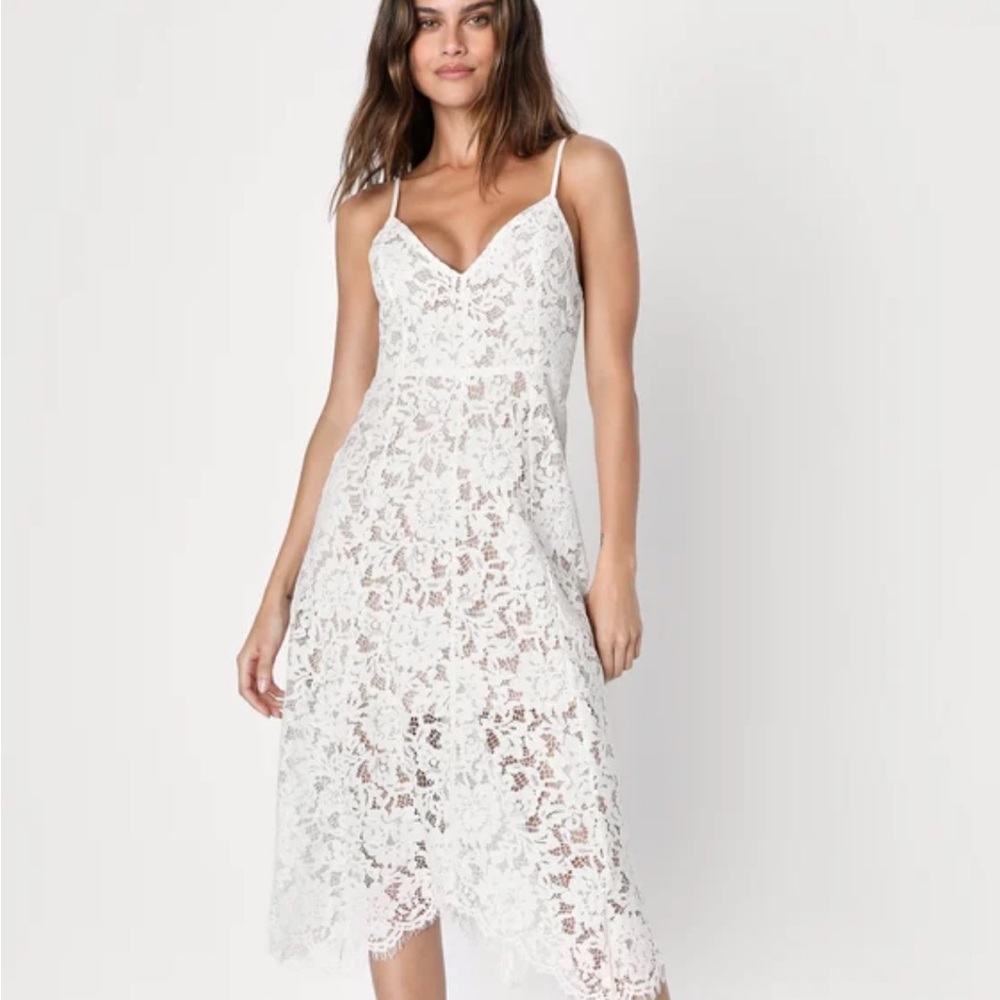 Elegant White Lace Dress